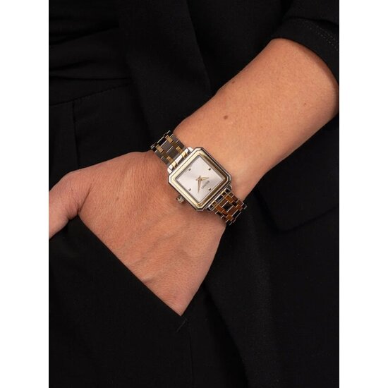 Balmain Watches BALMAIN B47323926 Eirini square 26 mm, staal bicolor, vierkant, zilverkleur wijzerplaat, saffier glas, 5Atm
