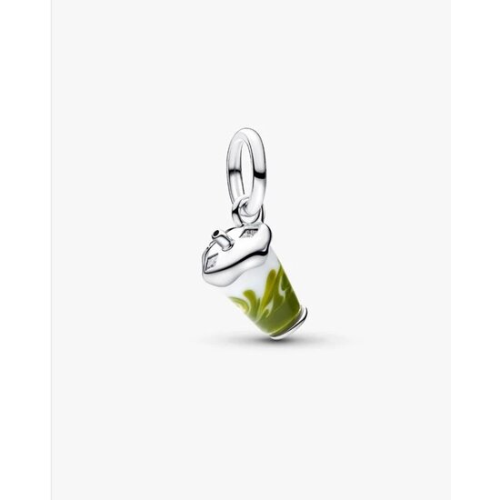 Pandora PANDORA 794940C01 Matcha sterling silver dangle with zirconia, green and white Murano glass