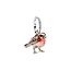 Pandora PANDORA 794982C01 Robin bird sterling silver dangle with zirconia, red and brown enamel