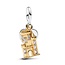Pandora PANDORA SHINE 764915C01 Engravable castle sterling silver and 14k gold-plated double dangle with zirconia