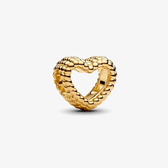 Pandora PANDORA SHINE 767516C00 Beaded heart 14k gold-plated charm