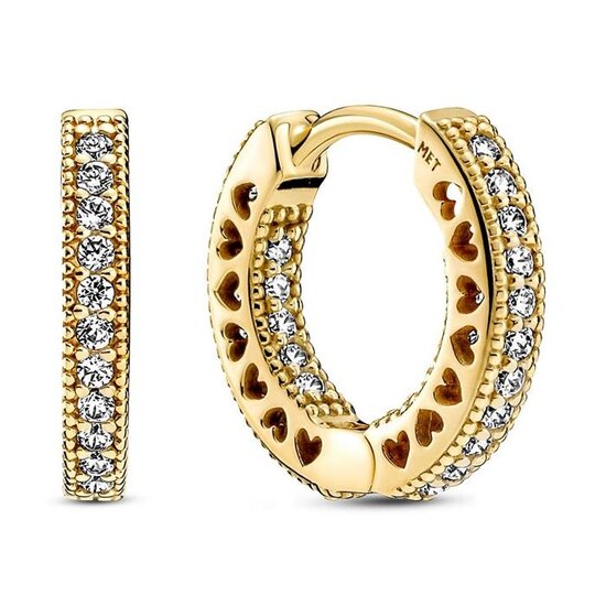 Pandora PANDORA SHINE 266317C01 14k gold-plated hoop earrings with zirconia