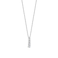 Ti Sento Milano TI SENTO MILANO 34129ZI/42 Zilver gerhodineerd collier met vaste hanger, 5x zirconia onder elkaar, 42 cm