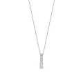 Ti Sento Milano TI SENTO MILANO 34129ZI/42 Zilver gerhodineerd collier met vaste hanger, 5x zirconia onder elkaar, 42 cm