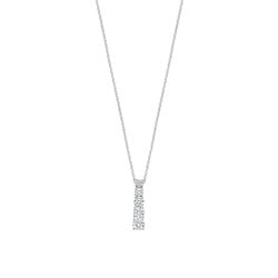 TI SENTO MILANO 34129ZI Zilver gerhodineerd collier met vaste hanger, 5x zirconia