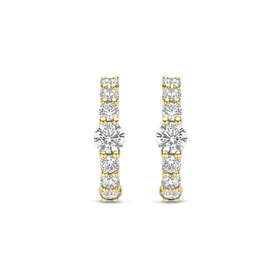 Ti Sento Milano TI SENTO MILANO 78073ZY Zilver vergulde klapcreolen, bezet met zirconia's, 14 mm