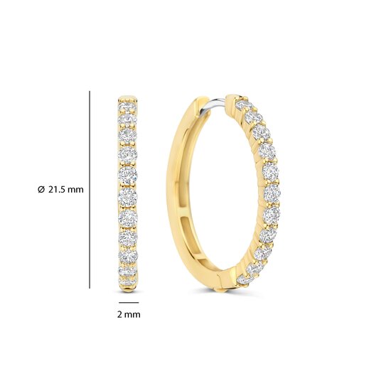 Ti Sento Milano TI SENTO MILANO 78077ZY Zilver vergulde klapcreolen, bezet met zirconia's, 20 mm