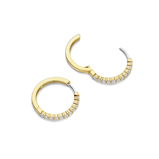 Ti Sento Milano TI SENTO MILANO 78077ZY Zilver vergulde klapcreolen, bezet met zirconia's, 20 mm