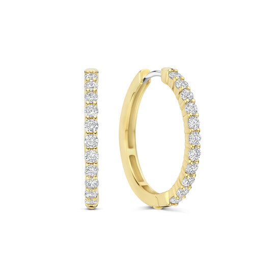 Ti Sento Milano TI SENTO MILANO 78077ZY Zilver vergulde klapcreolen, bezet met zirconia's, 20 mm