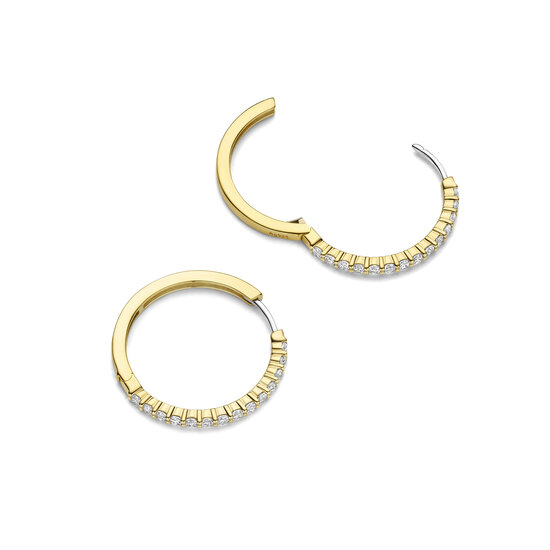 Ti Sento Milano TI SENTO MILANO 78078ZY Zilver vergulde klapcreolen, bezet met zirconia's, 24 mm