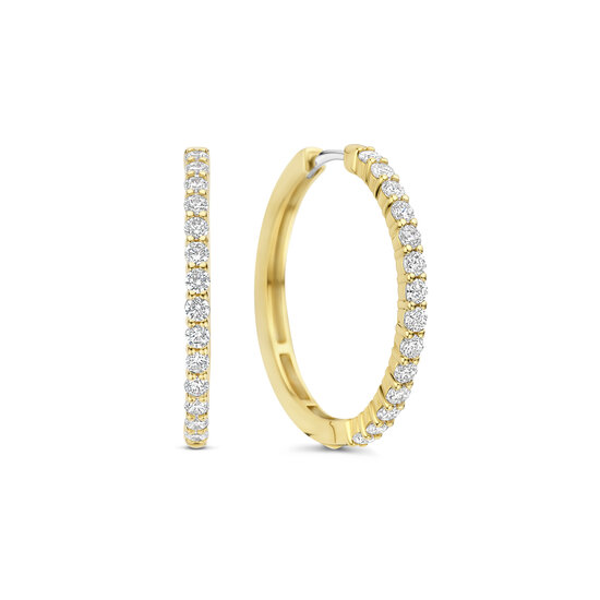 Ti Sento Milano TI SENTO MILANO 78078ZY Zilver vergulde klapcreolen, bezet met zirconia's, 24 mm