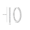 Ti Sento Milano TI SENTO MILANO 78077ZI Zilver gerhodineerde klapcreolen, bezet met zirconia's, 20 mm