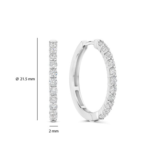 Ti Sento Milano TI SENTO MILANO 78077ZI Zilver gerhodineerde klapcreolen, bezet met zirconia's, 20 mm
