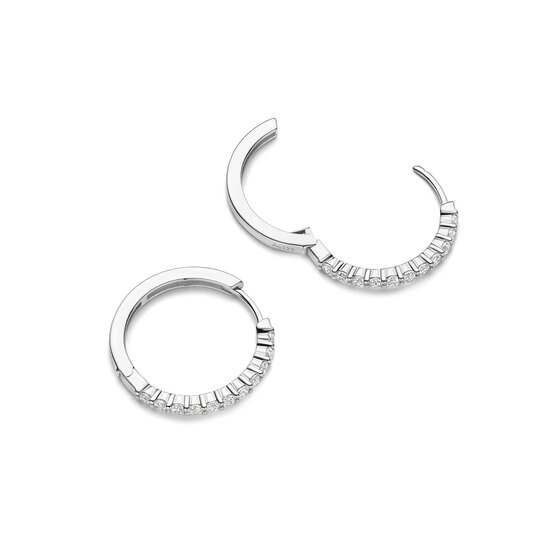 Ti Sento Milano TI SENTO MILANO 78077ZI Zilver gerhodineerde klapcreolen, bezet met zirconia's, 20 mm