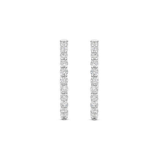 Ti Sento Milano TI SENTO MILANO 78077ZI Zilver gerhodineerde klapcreolen, bezet met zirconia's, 20 mm