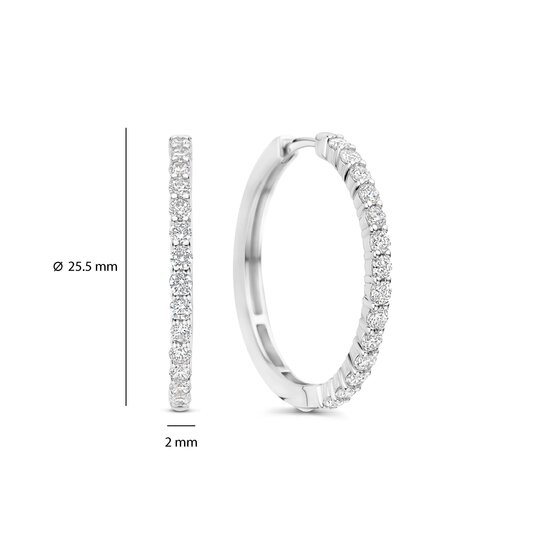 Ti Sento Milano TI SENTO MILANO 78078ZI Zilver gerhodineerde klapcreolen, bezet met zirconia's, 25 mm