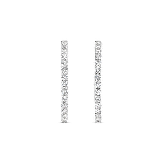 Ti Sento Milano TI SENTO MILANO 78078ZI Zilver gerhodineerde klapcreolen, bezet met zirconia's, 25 mm