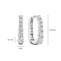 Ti Sento Milano TI SENTO MILANO 78075ZI Zilver gerhodineerde ovale klapcreolen, bezet met zirconia's, 20x3 mm