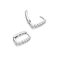 Ti Sento Milano TI SENTO MILANO 78075ZI Zilver gerhodineerde ovale klapcreolen, bezet met zirconia's, 20x3 mm