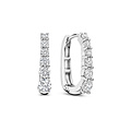 Ti Sento Milano TI SENTO MILANO 78075ZI Zilver gerhodineerde ovale klapcreolen, bezet met zirconia's, 20x3 mm