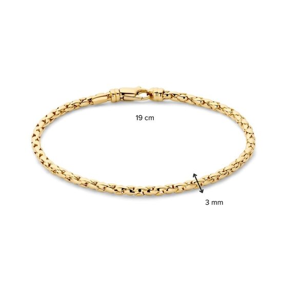Collectie Milikan Huiscollectie 14krt geelgouden armband, fantasie, bol, 19 cm, 1060514