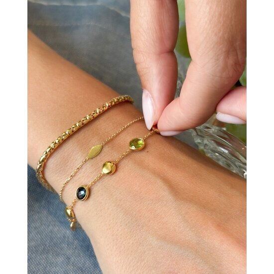 Collectie Milikan Huiscollectie 14krt geelgouden armband, fantasie, bol, 19 cm, 1060514