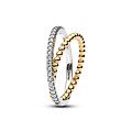 Pandora PANDORA 164827C01 Sterling silver and 14k gold-plated ring with clear cubic zirconia