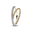 Pandora PANDORA 164827C01 Sterling silver and 14k gold-plated ring with clear cubic zirconia