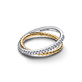 Pandora PANDORA 164827C01 Sterling silver and 14k gold-plated ring with clear cubic zirconia