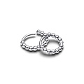 Pandora PANDORA 294823C01 Sterling silver huggie hoop earrings with clear cubic zirconia