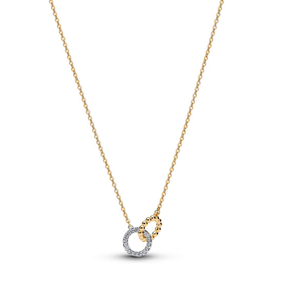 Pandora PANDORA Shine 364825C01-45 Sterling silver and 14k gold-plated pendant necklace with clear cubic