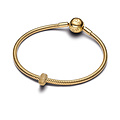 Pandora PANDORA Shine 764771C00 14k gold-plated diamond pointed mini clip with silicone grip