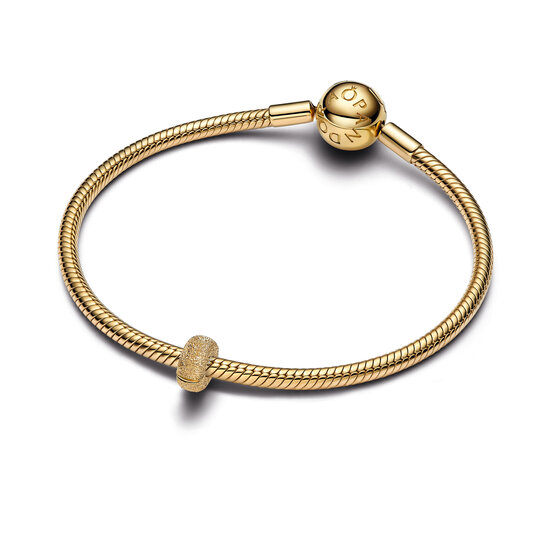 Pandora PANDORA Shine 764771C00 14k gold-plated diamond pointed mini clip with silicone grip