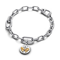 Pandora PANDORA 764803C01 Butterfly sterling silver and 14k gold-plated medallion with clear cubic zirconia