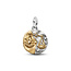 Pandora PANDORA 764983C01 Libra sterling silver and 14k gold-plated medallion with clear cubic zirconia