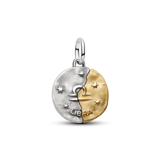 Pandora PANDORA 764983C01 Libra sterling silver and 14k gold-plated medallion with clear cubic zirconia