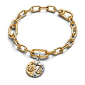 Pandora PANDORA 764983C01 Libra sterling silver and 14k gold-plated medallion with clear cubic zirconia