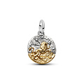 Pandora PANDORA 764994C01 Leo sterling silver and 14k gold-plated medallion with clear cubic zirconia