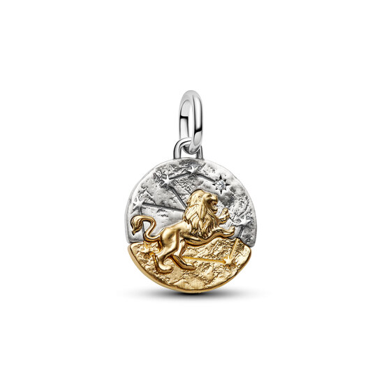 Pandora PANDORA 764994C01 Leo sterling silver and 14k gold-plated medallion with clear cubic zirconia