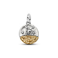 Pandora PANDORA 764994C01 Leo sterling silver and 14k gold-plated medallion with clear cubic zirconia