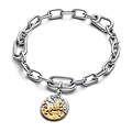Pandora PANDORA 764994C01 Leo sterling silver and 14k gold-plated medallion with clear cubic zirconia