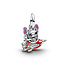 Pandora PANDORA 793742C01 Disney Stitch rocket sterling silver double dangle with clear cubic zirconia, purple, black, red and orange enamel