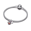 Pandora PANDORA 793742C01 Disney Stitch rocket sterling silver double dangle with clear cubic zirconia, purple, black, red and orange enamel