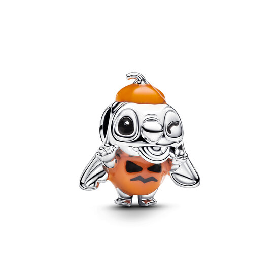 Pandora PANDORA 794730C01 Disney Stitch halloween sterling silver charm with imitation of orange quartz and black enamel