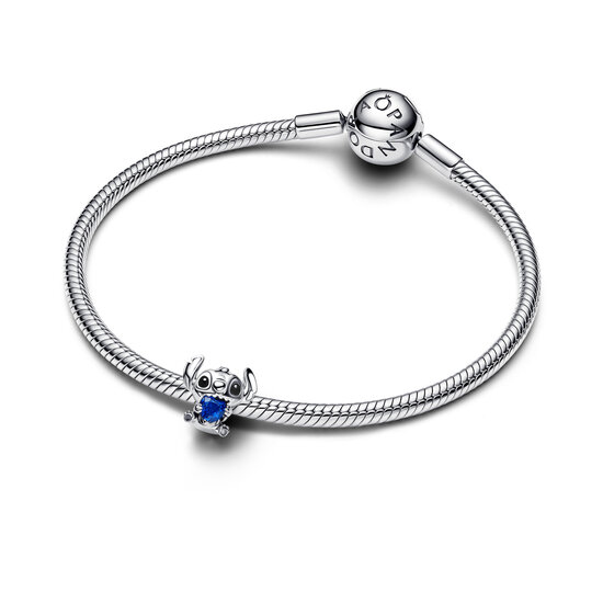 Pandora PANDORA 794731C01 Disney Stitch sterling silver charm with princess blue crystal and black enamel