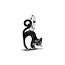 Pandora PANDORA 794769C01 Black cat sterling silver dangle with black and glow in the dark enamel