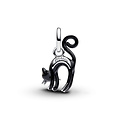 Pandora PANDORA 794769C01 Black cat sterling silver dangle with black and glow in the dark enamel