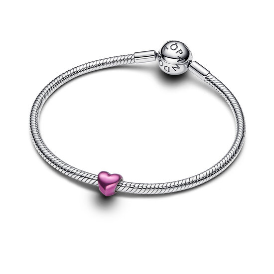 Pandora PANDORA 794785C01 Heart sterling silver mini charm with pink enamel
