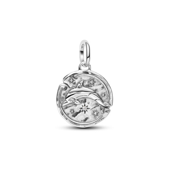 Pandora PANDORA 794807C01 Dolphin sterling silver medallion with clear cubic zirconia