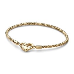 PANDORA SHINE 562731C00 Studded chain 14k gold-plated bracelet with heart clasp